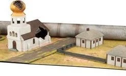 Flames Of War Gaming Mat - Brown/City