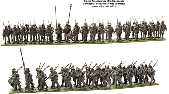 Perry Miniatures American War Of Independence Continental Infantry 1776-1783 4 Perry Miniatures American War Of Independence Continental Infantry 1776-1783 - Afbeelding 2