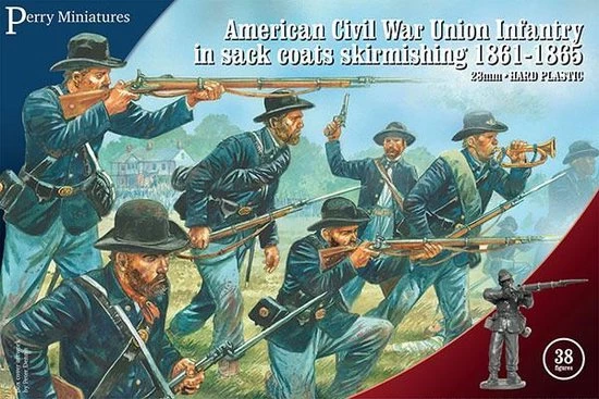 Perry Miniatures American Civil War Union Infantry In Sack Coats Skirmishing 1861-65 3 Perry Miniatures American Civil War Union Infantry In Sack Coats Skirmishing 1861-65