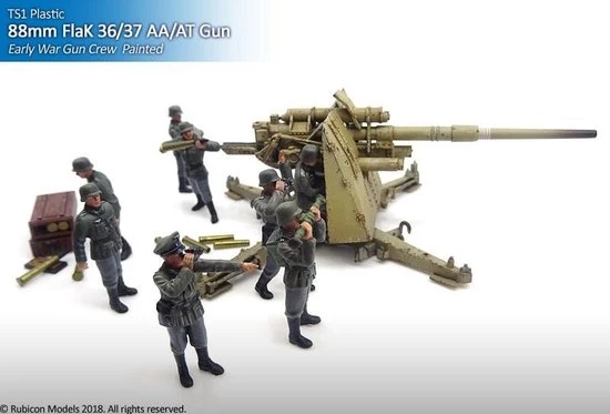 Rubicon Models 8.8cm Flak 36/37 AA/AT Gun With SdAh 202 & Crew 4 Rubicon Models 8.8cm Flak 36/37 AA/AT Gun With SdAh 202 & Crew - Afbeelding 2