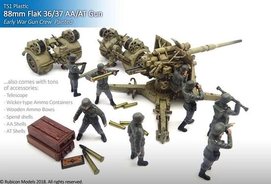 Rubicon Models 8.8cm Flak 36/37 AA/AT Gun With SdAh 202 & Crew 5 Rubicon Models 8.8cm Flak 36/37 AA/AT Gun With SdAh 202 & Crew - Afbeelding 3