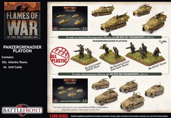 Flames Of War Panzergrenadier Platoon (plastic) 4 Flames Of War Panzergrenadier Platoon (plastic) - Afbeelding 2