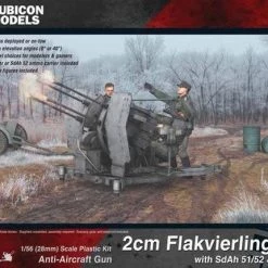 Rubicon Models 2cm Flakvierling 38 With SdAh 51/52 Trailer & Crew