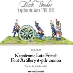 Black Power Napoleonic Late French Foot Artillery 6-pdr Cannon -wargaming Verkoop 550x517