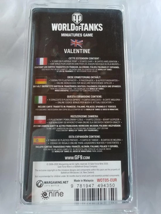 Gale Force Nine GALA FORCE NINE WORLD OF TANKS VALENTINE 5 Gale Force Nine GALA FORCE NINE WORLD OF TANKS VALENTINE - Afbeelding 3