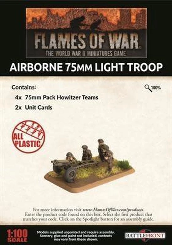 Flames Of War Airborne 75mm Light Troop (Plastic) 4 Flames Of War Airborne 75mm Light Troop (Plastic) - Afbeelding 2